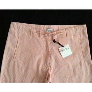 Red Valentino Pink & Ivory Stripe Draw String Pant